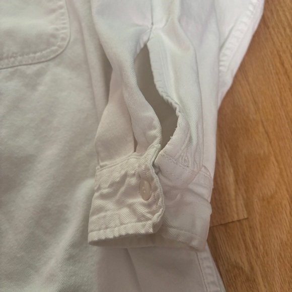 Levi's Red Tab Oversized White Cotton Denim Button Up Shirt Western Rodeo Cowboy - Picture 5 of 9